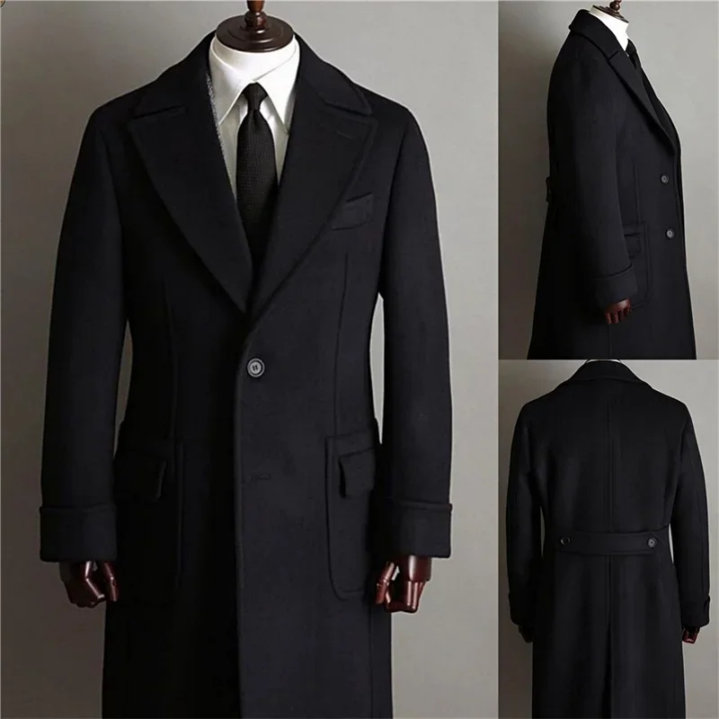 New Formal Black Men Suits Custom Made Jacket High Quality Tuxedos Peaked Lapel Business Long Blazer
New Formal Black Men Suits Custom Made Jacket High Quality Tuxedos Peaked Lapel Business Long Blazer