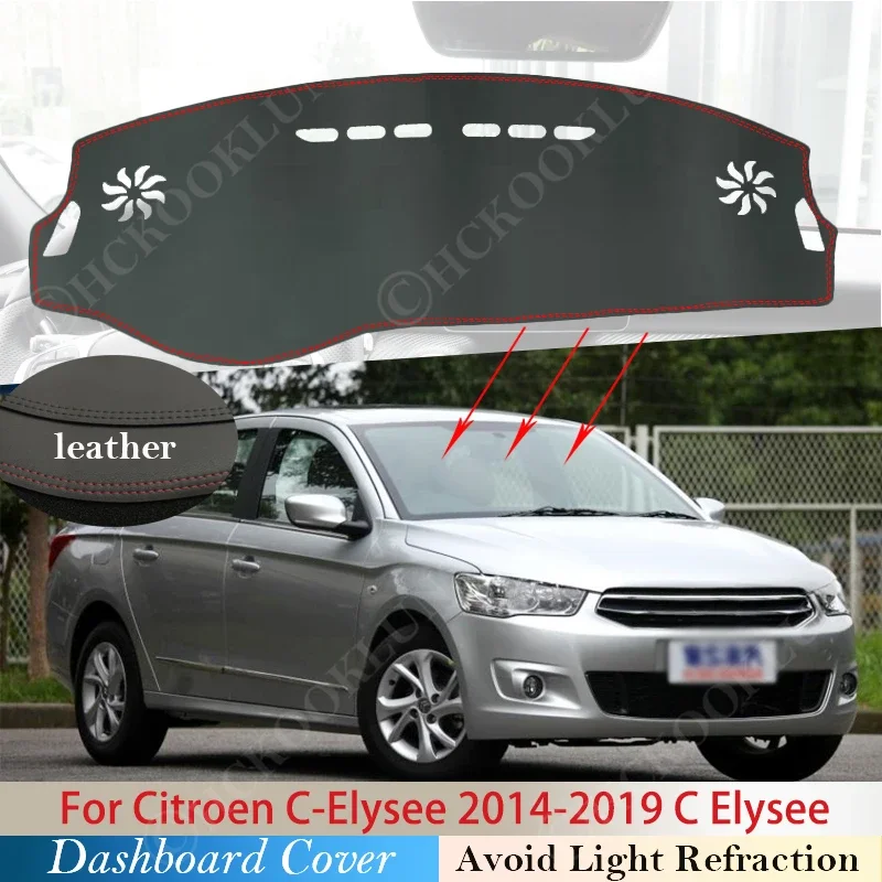 Кожа из искусственной кожи для Citroen C-Elysee 2014 ~ 2019, чехол для приборной панели, защитная накладка, автомобильные аксессуары, солнцезащитный ковер для приборной панели C Elysee
Кожа из искусственной кожи для Citroen C-Elysee 2014 ~ 2019, чехол для приборной панели, защитная накладка, автомобильные аксессуары, солнцезащитный ковер для приборной панели C Elysee