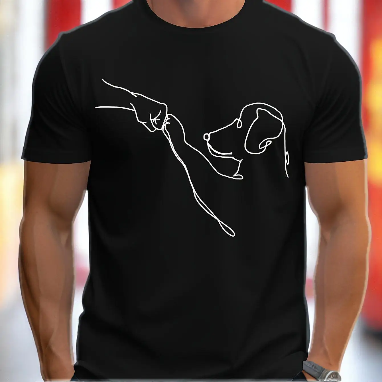 Men's Minimalist Line Art Dog Pattern T-shirt | Warm Pet Design, Daily Wear, Couple's Wear, Soft Cotton, Anti Fading
Men's Minimalist Line Art Dog Pattern T-shirt | Warm Pet Design, Daily Wear, Couple's Wear, Soft Cotton, Anti Fading