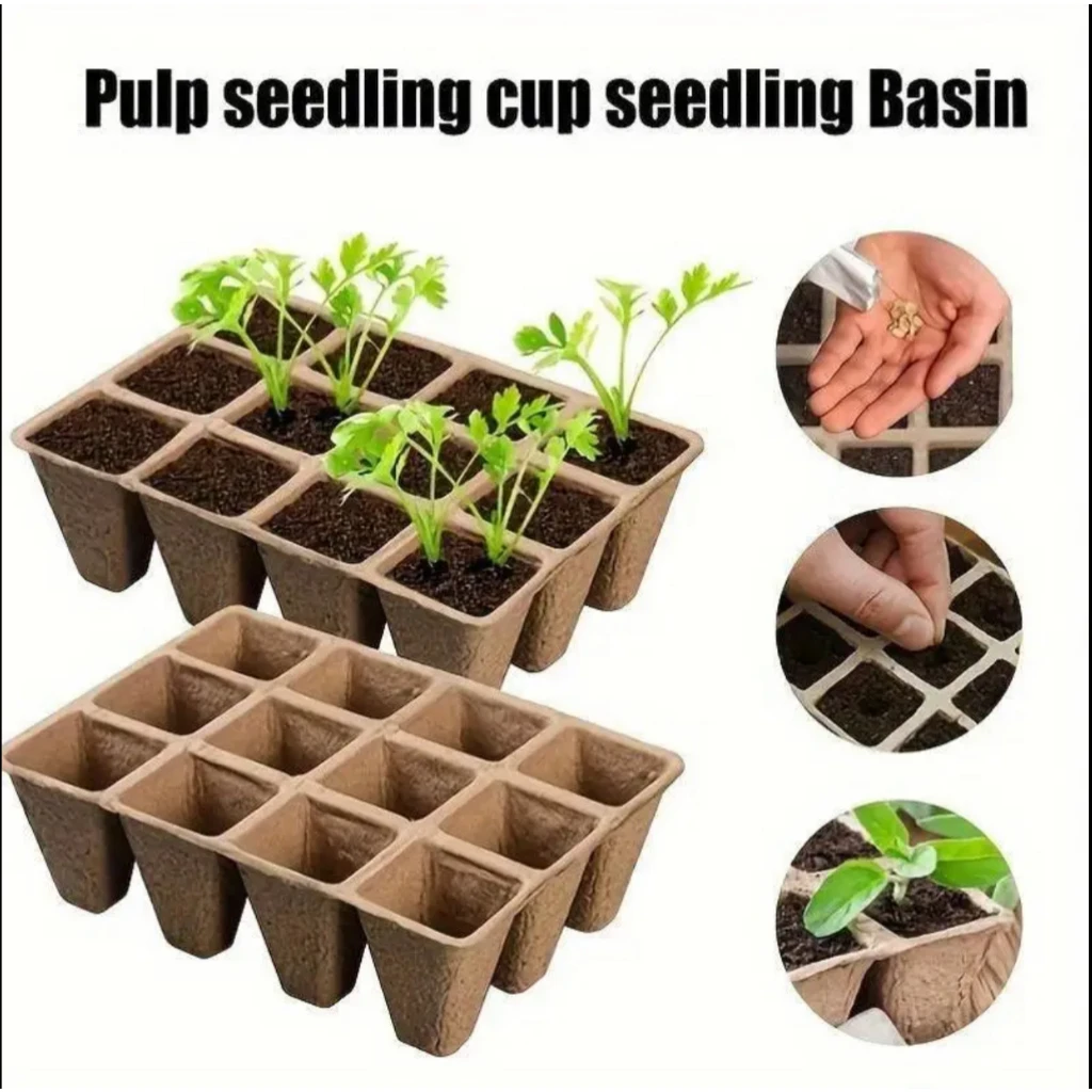 20 pcs Gardening Pulp Cup 12 Grids Hole Fully Degradable Seedling Tray
20 pcs Gardening Pulp Cup 12 Grids Hole Fully Degradable Seedling Tray