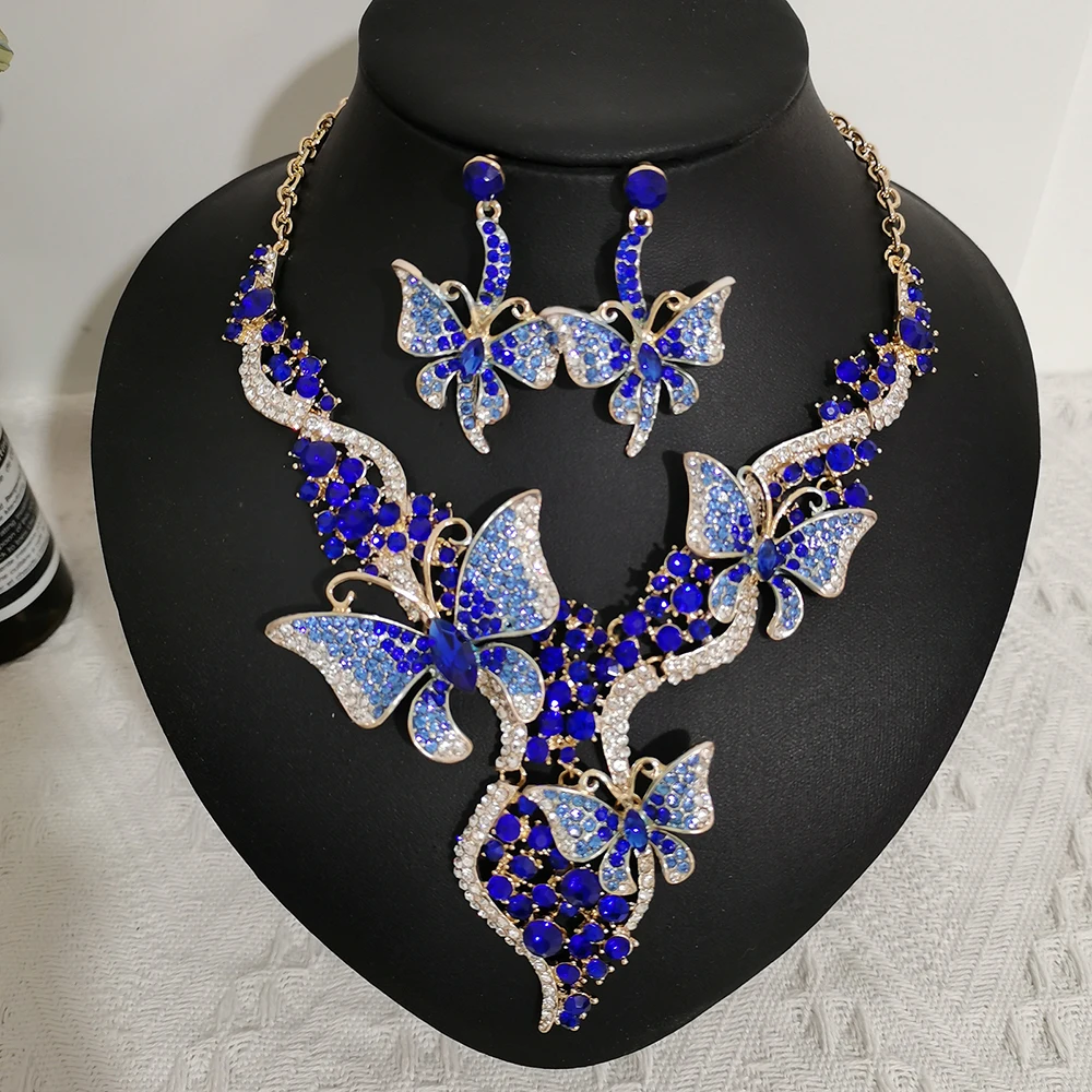Blue Bridal Jewelry Sets Wedding Necklace Earring sets for Brides Party Elegant Butterfly Costume Dresses Accessories Women
Blue Bridal Jewelry Sets Wedding Necklace Earring sets for Brides Party Elegant Butterfly Costume Dresses Accessories Women