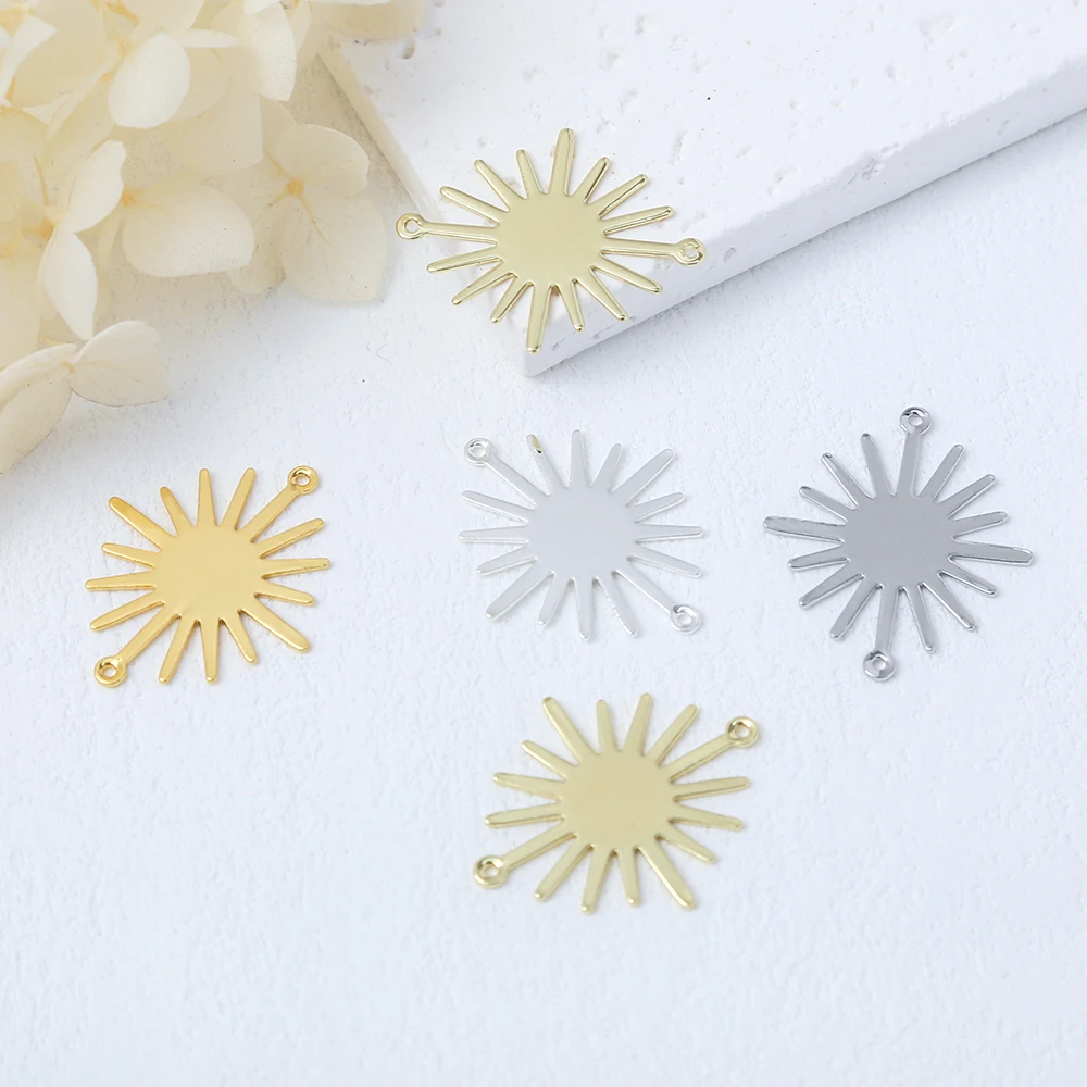10Pcs 2 Holes Sun Shape Charms Brass Gold Plated Sunshine Pendants Connectors For DIY Necklace Bracelet Jewelry Earrings Making
10Pcs 2 Holes Sun Shape Charms Brass Gold Plated Sunshine Pendants Connectors For DIY Necklace Bracelet Jewelry Earrings Making