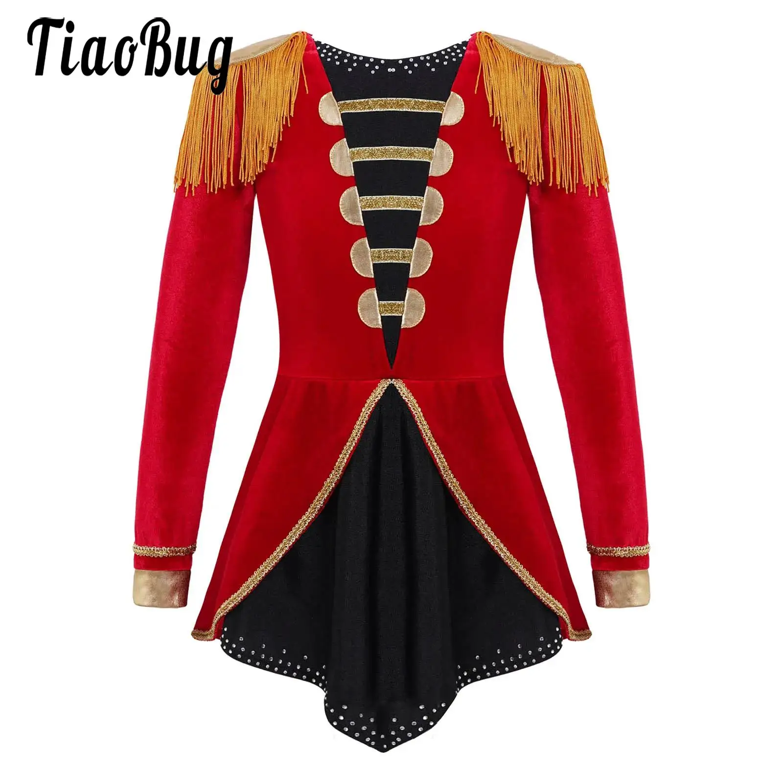 Kids Girls Circus Showman Halloween Costume Long Sleeves Tassels Bodysuit Dress Flag Raiser Honor Guard Dress Up Clothes
Kids Girls Circus Showman Halloween Costume Long Sleeves Tassels Bodysuit Dress Flag Raiser Honor Guard Dress Up Clothes