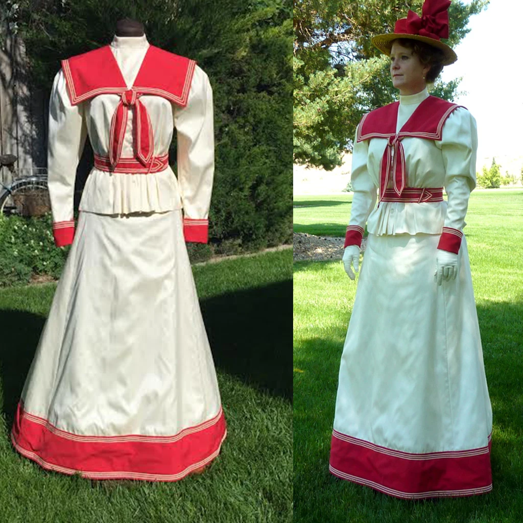Custom Made 1895 Victorian Sailor Dress Edwardian Sailor Suit Costume Women Retro Gothic Halloween Costume
Custom Made 1895 Victorian Sailor Dress Edwardian Sailor Suit Costume Women Retro Gothic Halloween Costume