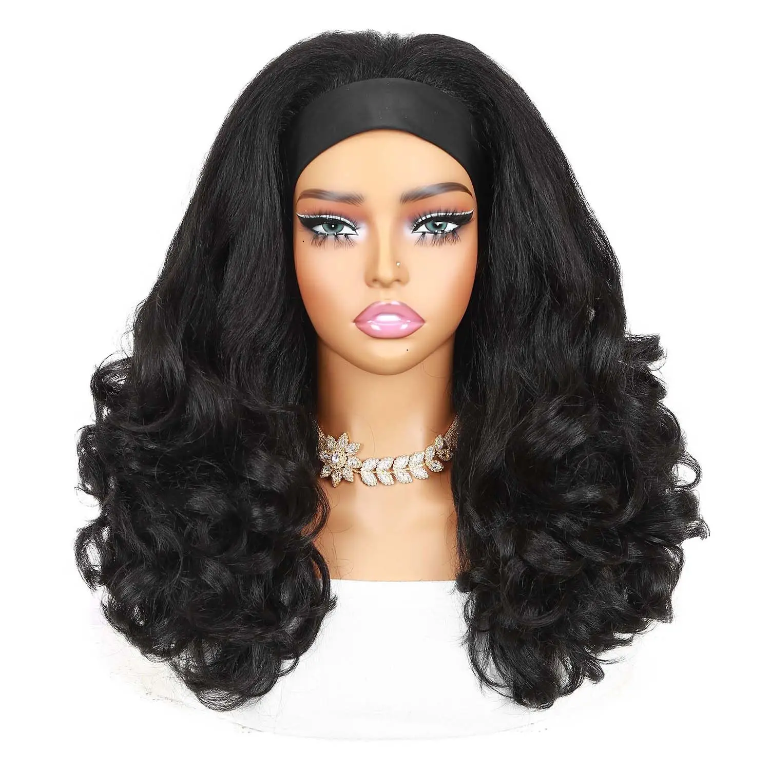 SQRDGQ Synthetic Hair Headband Wig Woman 20inch Brown Black Wig Female Big Curly Woman Wigs High Quality Headband Wigs Women
SQRDGQ Synthetic Hair Headband Wig Woman 20inch Brown Black Wig Female Big Curly Woman Wigs High Quality Headband Wigs Women