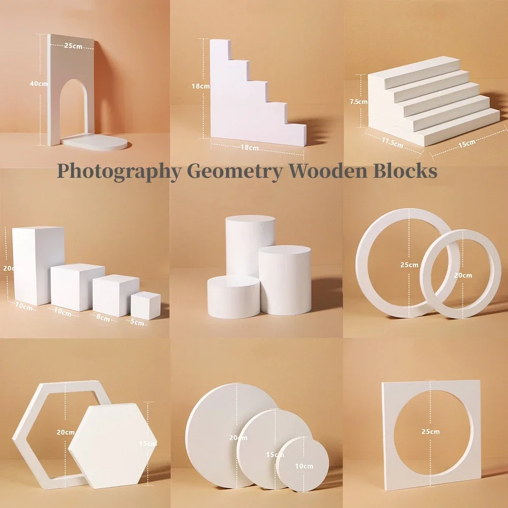 Wooden White Creative Photography Display Geometry Blocks Square Ladder Stairs Cylinder Round Wooden Sets
Wooden White Creative Photography Display Geometry Blocks Square Ladder Stairs Cylinder Round Wooden Sets