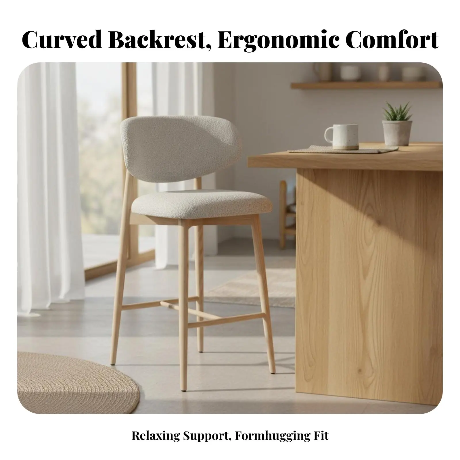 Four-Legged Counter Stool Wabi-Sabi Aesthetic Upholstered Kitchen Island Stool Vintage Look Anti-Slip Feet for Guests
Four-Legged Counter Stool Wabi-Sabi Aesthetic Upholstered Kitchen Island Stool Vintage Look Anti-Slip Feet for Guests