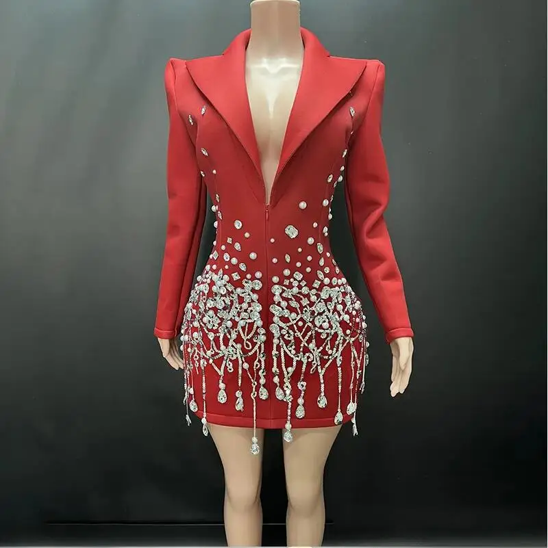 In Stock Red Rhinestones Party Dress Women Singer Festival Outfit Bar Ds Dj Gogo Dancer Costume Stage Performance Wear XS8941
In Stock Red Rhinestones Party Dress Women Singer Festival Outfit Bar Ds Dj Gogo Dancer Costume Stage Performance Wear XS8941