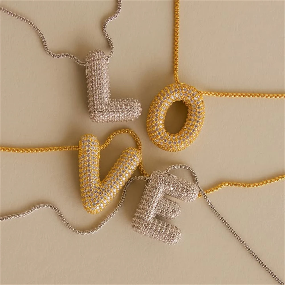 Sparkly CZ Zircon Letter Initial Necklace for Women Box Chain Gold Plated Balloon Bubble A-Z Pendant Neckalces Jewelry Gift
Sparkly CZ Zircon Letter Initial Necklace for Women Box Chain Gold Plated Balloon Bubble A-Z Pendant Neckalces Jewelry Gift