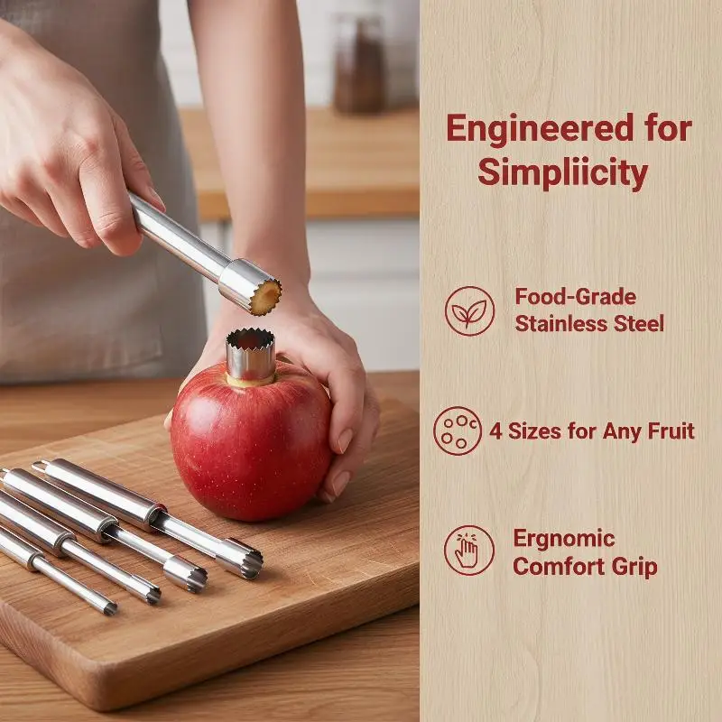 4pcs Fruit Core Remover Cutter Kitchen Gadgets Stainles Steel Home Tool Apples Red Dates Cherry Corers Fruit Core Remove Tool
4pcs Fruit Core Remover Cutter Kitchen Gadgets Stainles Steel Home Tool Apples Red Dates Cherry Corers Fruit Core Remove Tool
