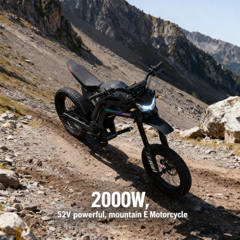 OBX GT73 2000W Electric Dirt Bike 52V Battery Fat Tire High-Power Off-Road Motorcycle (70km/h) Desert Mountain Adventure
OBX GT73 2000W Electric Dirt Bike 52V Battery Fat Tire High-Power Off-Road Motorcycle (70km/h) Desert Mountain Adventure