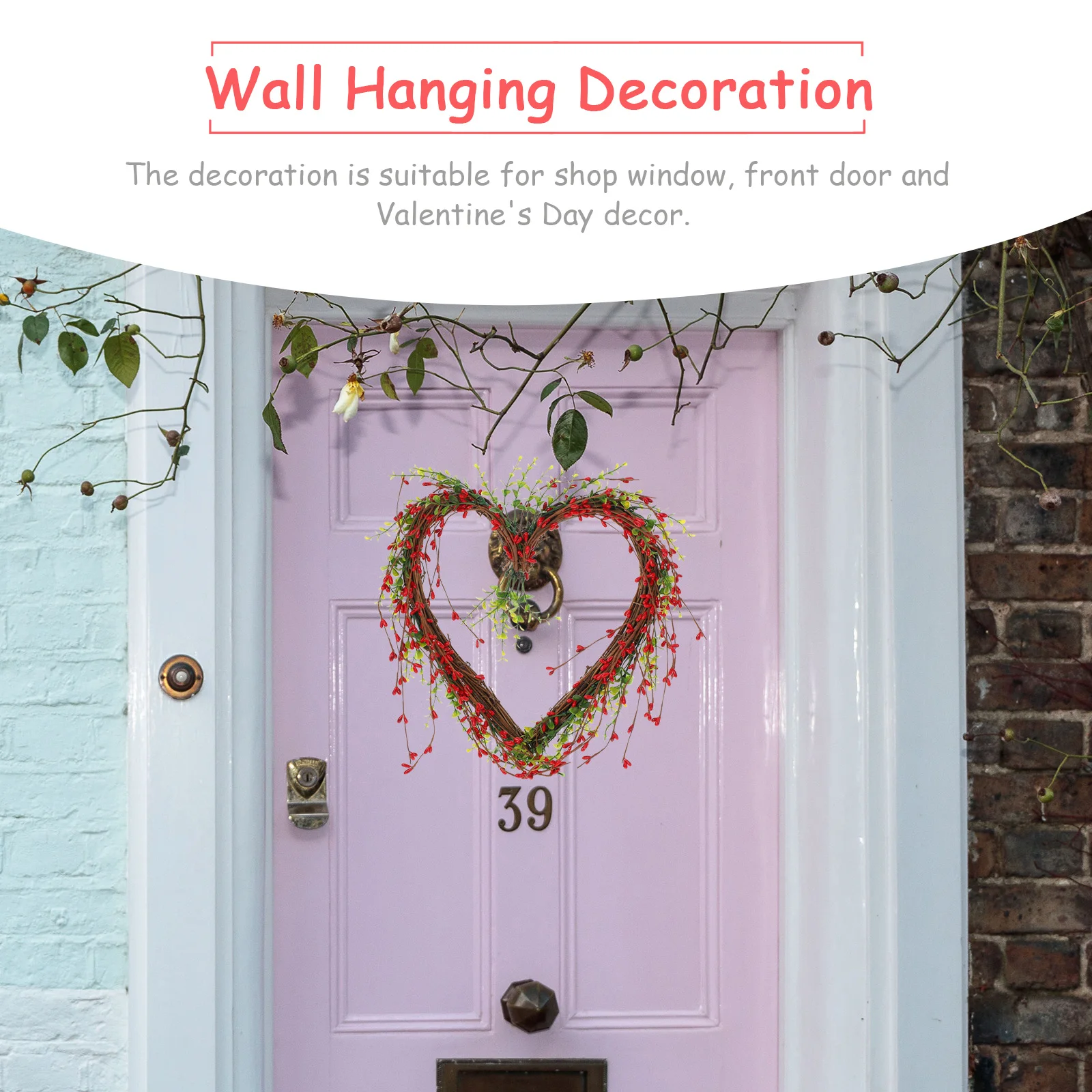 Plastic Heart Shaped Berry Wreath Artificial Hanging Decoration for Wedding Party Valentine Shop Window Front Door
Plastic Heart Shaped Berry Wreath Artificial Hanging Decoration for Wedding Party Valentine Shop Window Front Door