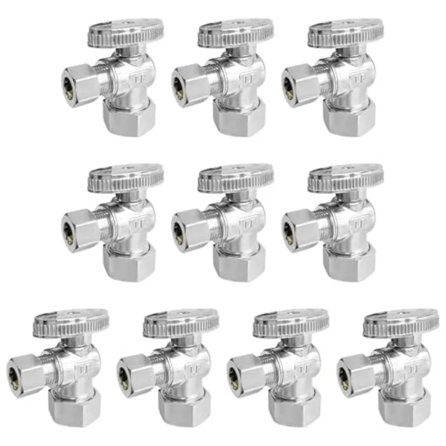 Stop Valve, 1/2" Nominal 5/8" OD Compression Inlet x 3/8" OD Compression Outlet, 1/4 Turn Chrome Plated Brass Shut Off Valve fo
Stop Valve, 1/2" Nominal 5/8" OD Compression Inlet x 3/8" OD Compression Outlet, 1/4 Turn Chrome Plated Brass Shut Off Valve fo