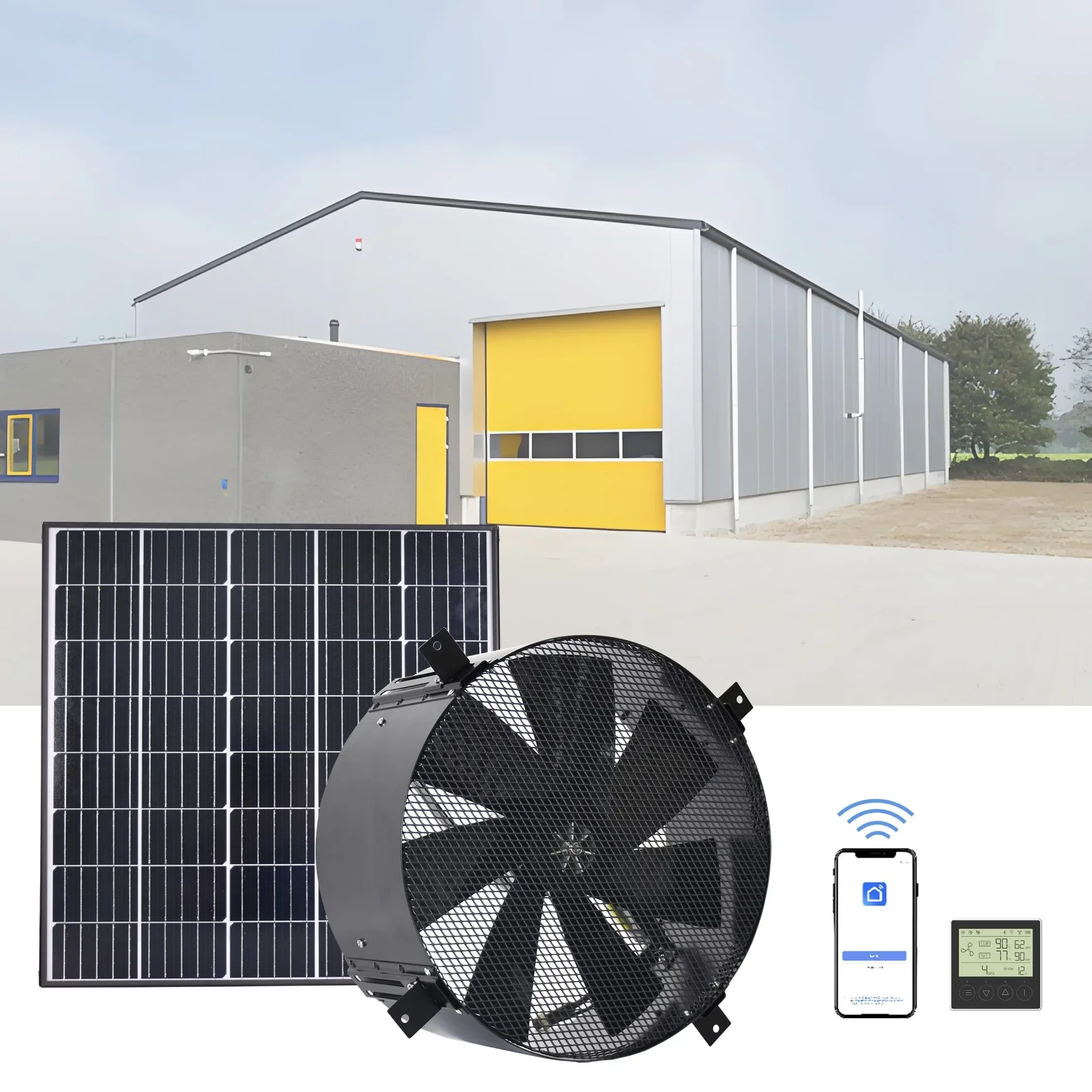 High Volume Industrial Air Circulation Cooling Fan Solar Wall Exhaust Fan for Greenhouse Factory Hot Air Extractor Vent Fan
High Volume Industrial Air Circulation Cooling Fan Solar Wall Exhaust Fan for Greenhouse Factory Hot Air Extractor Vent Fan