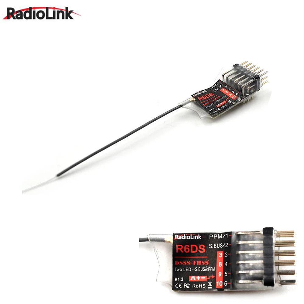 Radiolink 2.4G 6CH RadioLink R6DS DSSS Receiver for AT9 AT9S AT10 II Transmitter RC 2.4G receiver for RC MODEL AIRPLANE