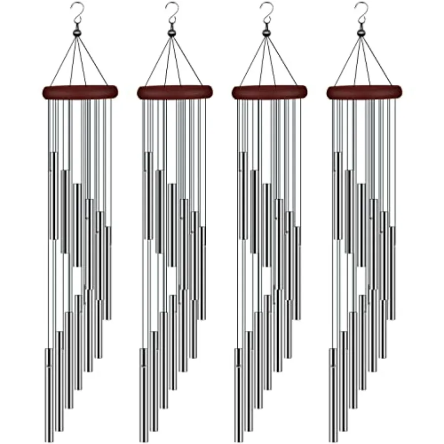 4 Pack Wind Chimes for Outside, Sympathy Wind Chimes Outdoor Clearance with 12 Aluminum Alloy Tubes and Hook, Memorial Windchim
4 Pack Wind Chimes for Outside, Sympathy Wind Chimes Outdoor Clearance with 12 Aluminum Alloy Tubes and Hook, Memorial Windchim