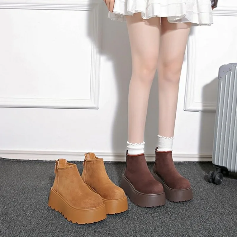 Thick Sole Women's Ankle Boots Designer Flat Shoes Casual Shoes Short Plush Cotton Shoes 2024 Trendy Warm Winter Female Ankle
Thick Sole Women's Ankle Boots Designer Flat Shoes Casual Shoes Short Plush Cotton Shoes 2024 Trendy Warm Winter Female Ankle