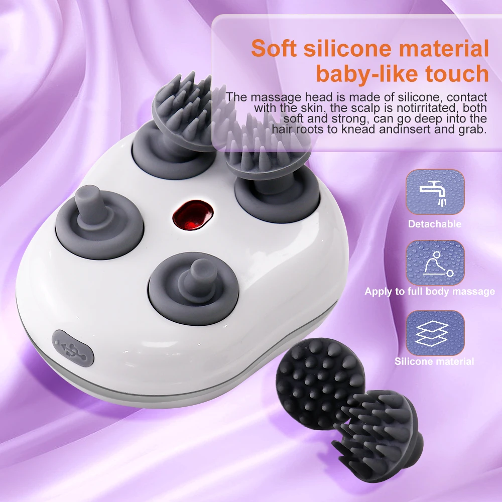 Infrared Scalp Massager with 4 Kneading Massage Deep Heads Stress Relax Body Massage Waterproof Handheld Hair Scalp Massager
Infrared Scalp Massager with 4 Kneading Massage Deep Heads Stress Relax Body Massage Waterproof Handheld Hair Scalp Massager