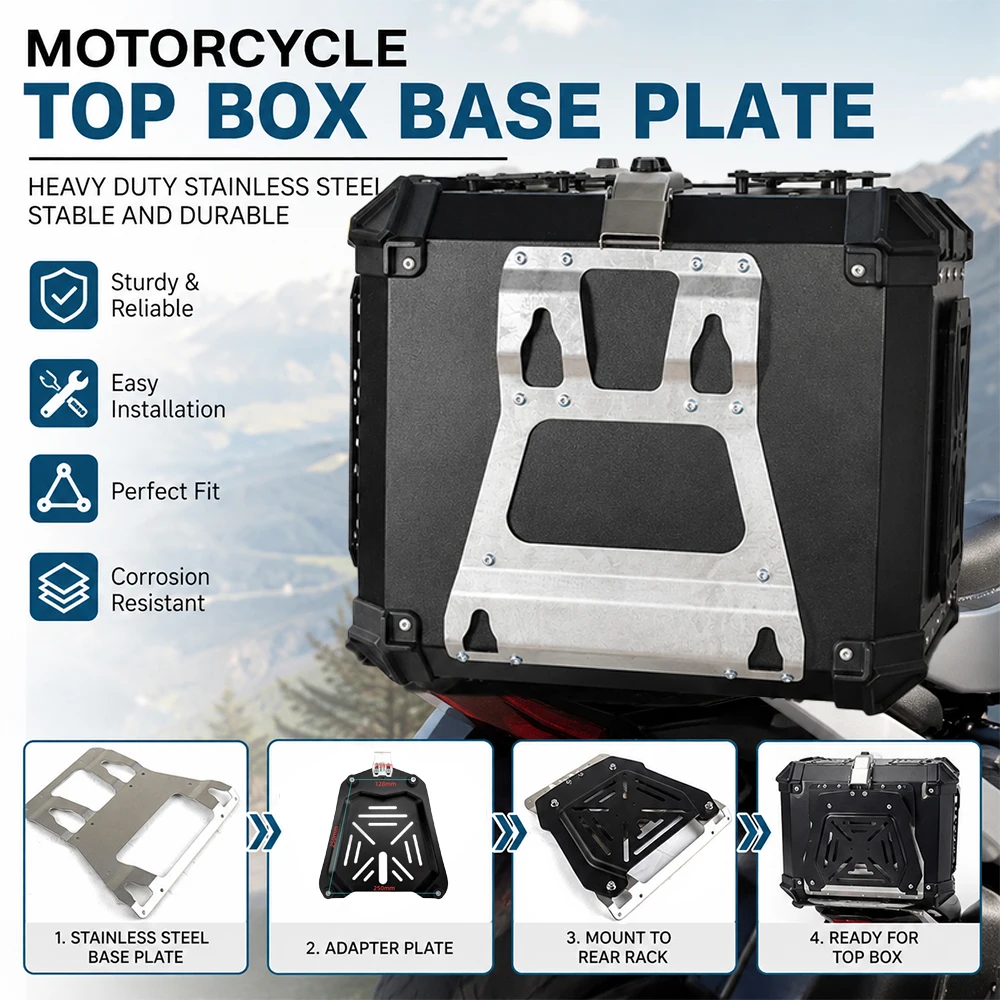 55L 65L Motorcycle Universal Tail Top Box Rear Luggage Case Base Plate Bracket Helmet Trunk Quick Release Shelf Holder
55L 65L Motorcycle Universal Tail Top Box Rear Luggage Case Base Plate Bracket Helmet Trunk Quick Release Shelf Holder