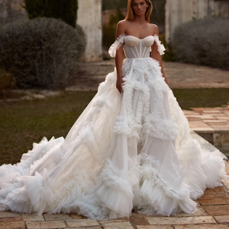 Luxury White Dubai Arabic Mermaid Wedding Dresses A-Line Tiered Tull Court Train Wedding Dress Bridal Gowns
Luxury White Dubai Arabic Mermaid Wedding Dresses A-Line Tiered Tull Court Train Wedding Dress Bridal Gowns