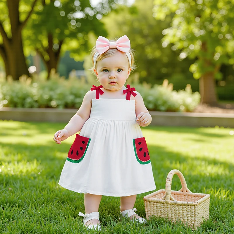 Toddler Girl Summer Dress Loose Fit Watermelon Pattern Sleeveless Adjustable Spaghetti Straps Dress for Little Girls
Toddler Girl Summer Dress Loose Fit Watermelon Pattern Sleeveless Adjustable Spaghetti Straps Dress for Little Girls