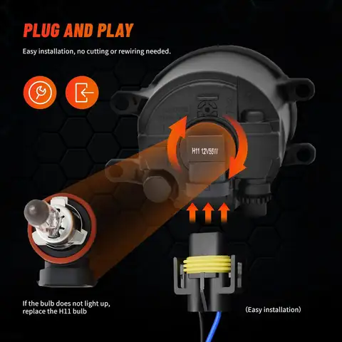 Halogen Fog Lights for Toyota RAV4 2009-2013 Fog Lamp for 2012-2015 Tacoma 2010-2013 4runner 2007-2014 Camry 2009-2013 Corolla