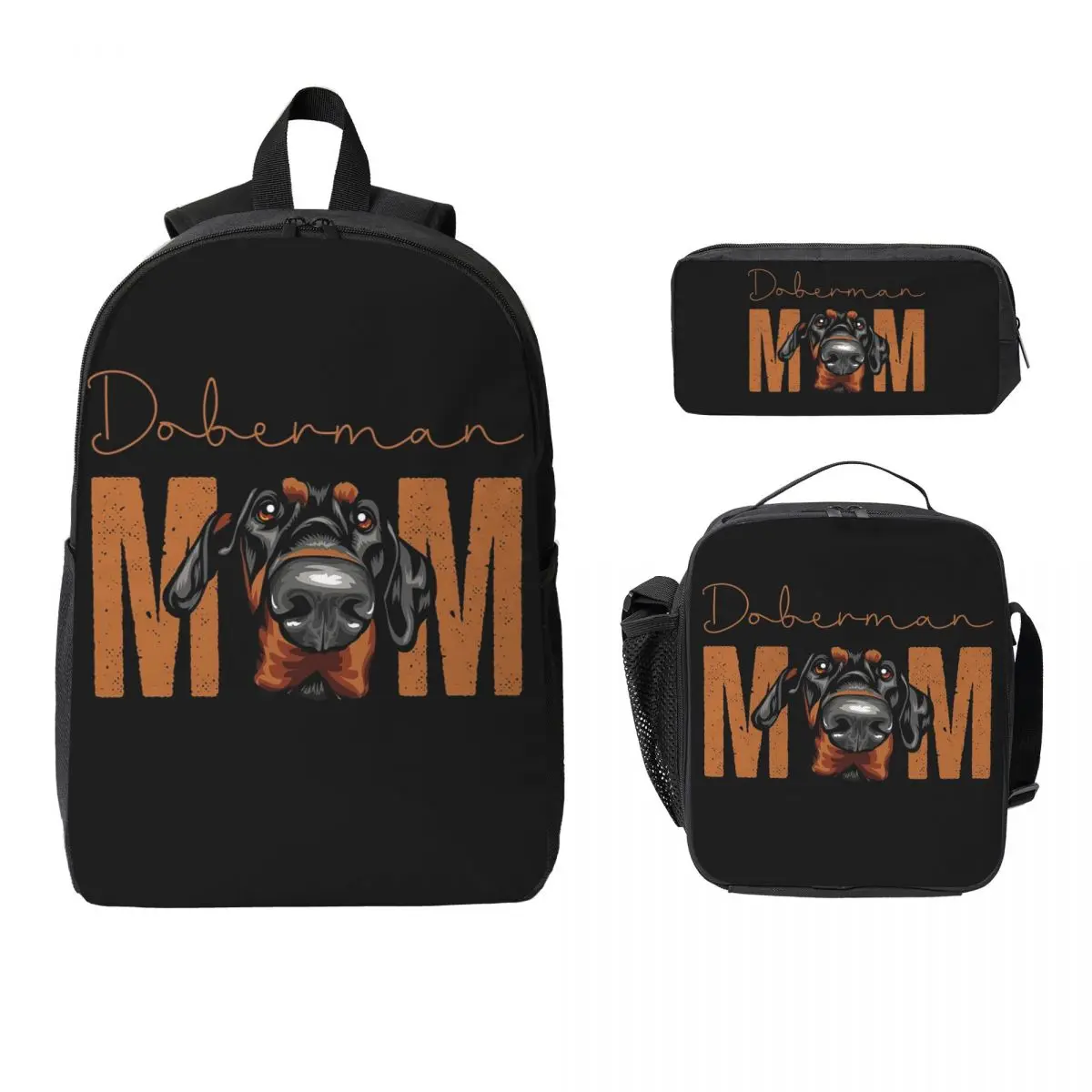 Doberman Mom Dog (2) Backpack Student Boys Girls BookBag School Bag Computer Shoulder Bags 3ps Insulated Lunch Bag Pencil Case
Doberman Mom Dog (2) Backpack Student Boys Girls BookBag School Bag Computer Shoulder Bags 3ps Insulated Lunch Bag Pencil Case