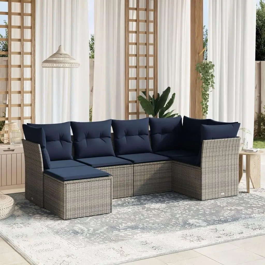 6 Piece Outdoor Patio Sofa Set with Cushions Gray Rattan Furniture Garden Sofa Seating
6 Piece Outdoor Patio Sofa Set with Cushions Gray Rattan Furniture Garden Sofa Seating