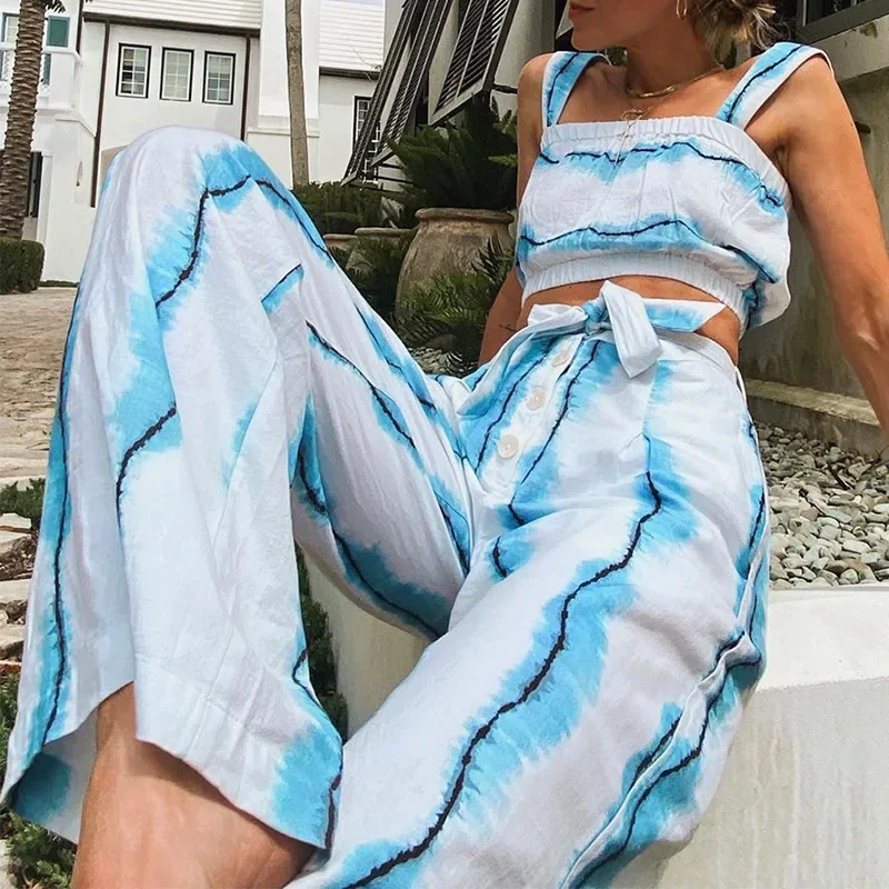 Crop Top Wide Leg Trousers Two Piece Set Sexy Women Suit 2024 Summer New Fashion Striped Cotton Linen Elegant Lady 2 Piece Pants
Crop Top Wide Leg Trousers Two Piece Set Sexy Women Suit 2024 Summer New Fashion Striped Cotton Linen Elegant Lady 2 Piece Pants