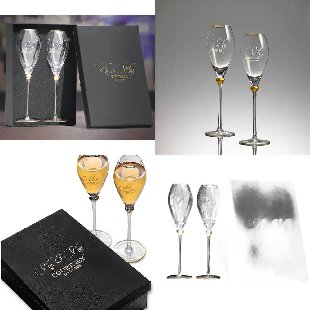 Custom Engraved Champagne Flutes - Mr & Mrs for Weddings, Parties, and Anniversaries
Custom Engraved Champagne Flutes - Mr & Mrs for Weddings, Parties, and Anniversaries