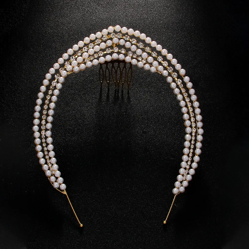 Pearl Water Diamond Gorgeous Bohemian Princess Pearl Headband Multi layer Hair Accessories Women's Wedding Headwear Elegant Gift
Pearl Water Diamond Gorgeous Bohemian Princess Pearl Headband Multi layer Hair Accessories Women's Wedding Headwear Elegant Gift