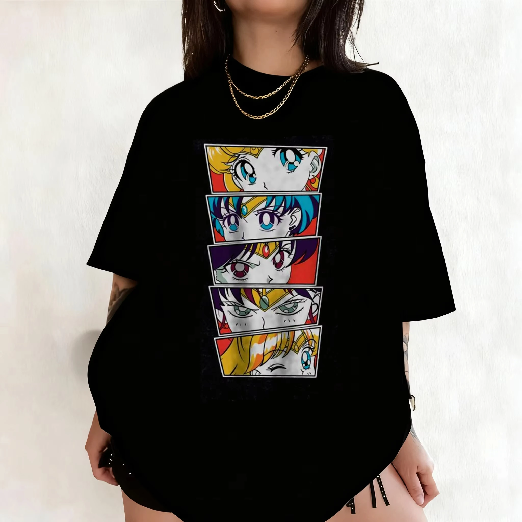 2026 Summer Hot Sale Sailor Moon T-shirt Women's Anime Eyes Print T Shirt Casual Harajuku Short Sleeve Tops Y2K Streetwear Tees
2026 Summer Hot Sale Sailor Moon T-shirt Women's Anime Eyes Print T Shirt Casual Harajuku Short Sleeve Tops Y2K Streetwear Tees