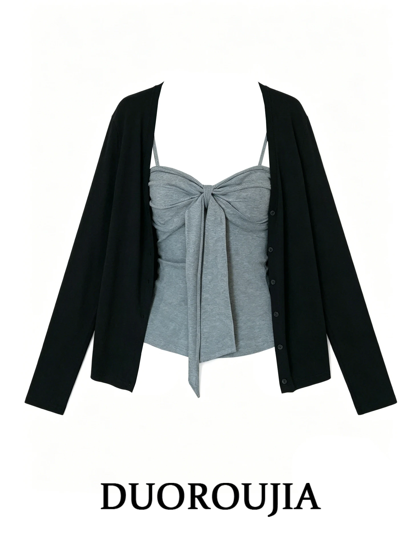 Korean Style plus Size Knot Pleated Halter Open Cardigan Two-Piece Set Women's Summer Slimming Top Layered Clothing
Korean Style plus Size Knot Pleated Halter Open Cardigan Two-Piece Set Women's Summer Slimming Top Layered Clothing