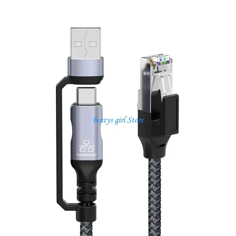 C7AB Multifunction USB & Type C RJ45 Cable 1.8M Fast Speed 100Mbps Internet Cord With Braided Construction 180cm
C7AB Multifunction USB & Type C RJ45 Cable 1.8M Fast Speed 100Mbps Internet Cord With Braided Construction 180cm