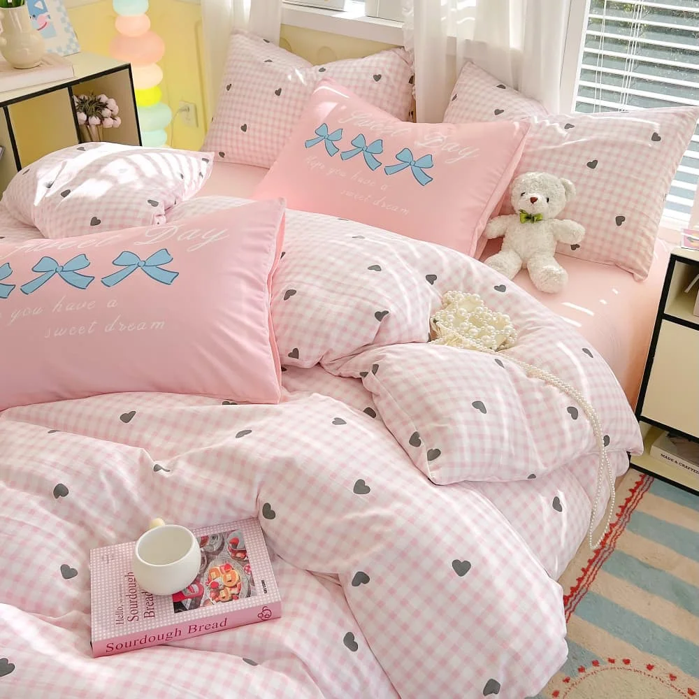 Washed Cotton Girls Room Decor Duvet Cover Set Breathable Comforter Bedspread Pillowcases Bed Linens Bedding Set Home Textiles
Washed Cotton Girls Room Decor Duvet Cover Set Breathable Comforter Bedspread Pillowcases Bed Linens Bedding Set Home Textiles