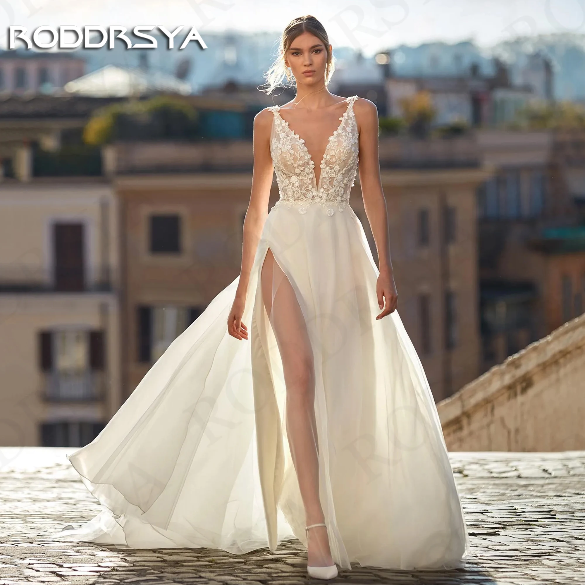 RODDRSYA Modern V Neck Wedding Dress For Bride Lace Tank Backless Split Bridal Dresses suknia ślubna A Line Appliques Sleeveless
RODDRSYA Modern V Neck Wedding Dress For Bride Lace Tank Backless Split Bridal Dresses suknia ślubna A Line Appliques Sleeveless
