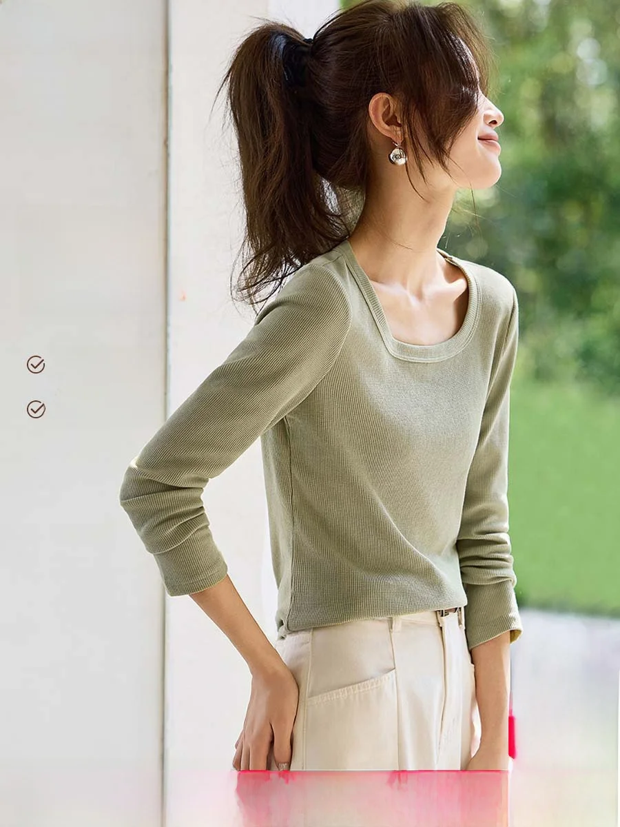 Slimming Long Sve Square Collar U Ne Versatile Top Mo Han Mei Design Korean Sle Commute Faion Polyester Cotton Blend
Slimming Long Sve Square Collar U Ne Versatile Top Mo Han Mei Design Korean Sle Commute Faion Polyester Cotton Blend
