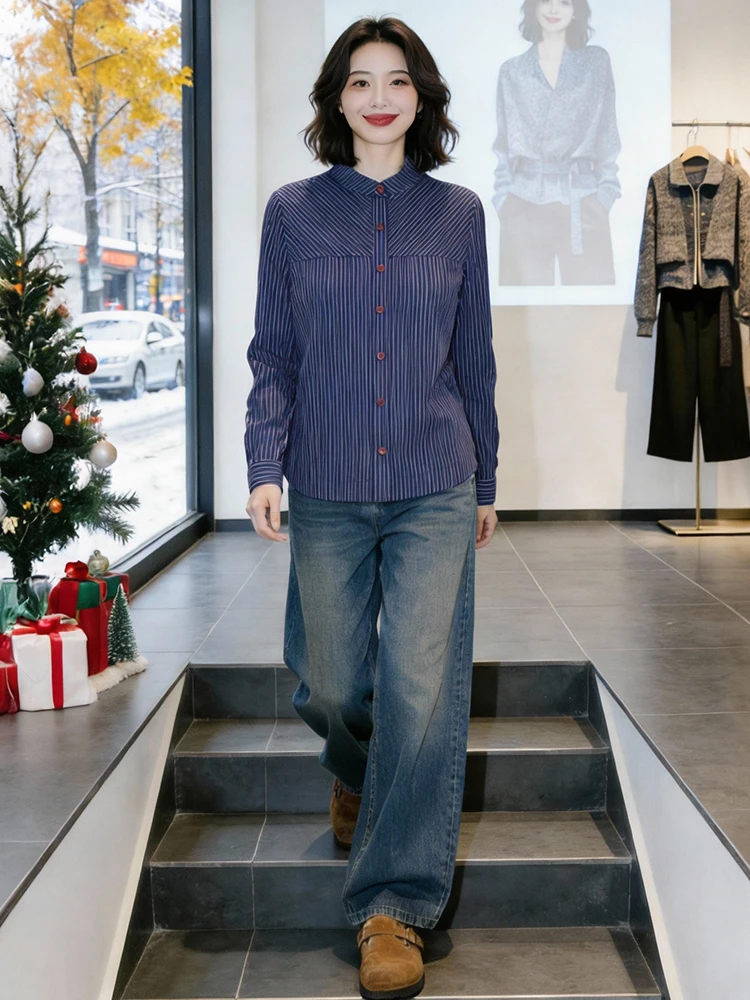 Шикарная корейская полосатая блузка с длинным рукавом, женская, с круглым вырезом, на одной пуговице, весенняя, новая модная элегантная модель, укороченный топ
Шикарная корейская полосатая блузка с длинным рукавом, женская, с круглым вырезом, на одной пуговице, весенняя, новая модная элегантная модель, укороченный топ