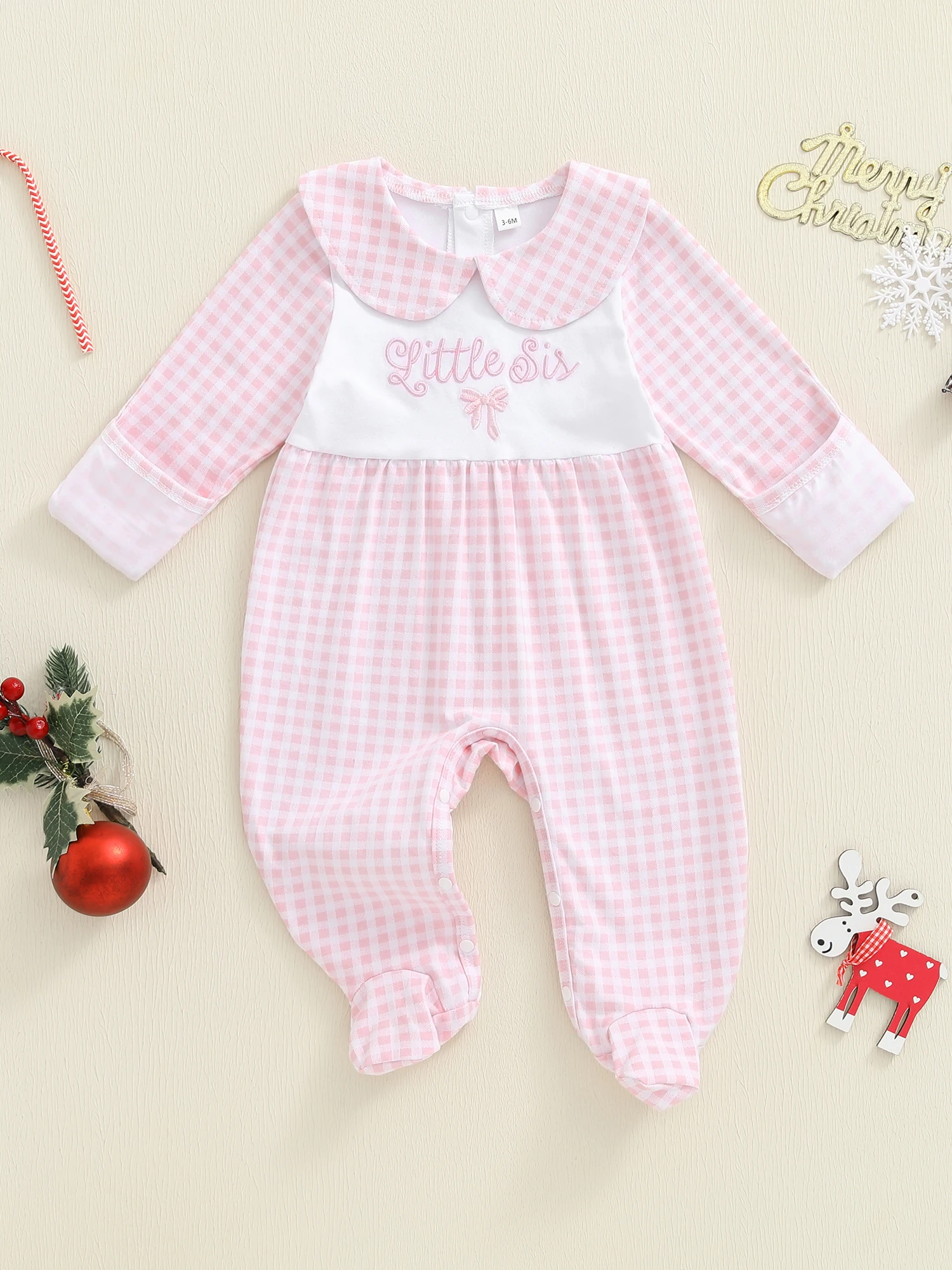 Осенний комбинезон для маленьких девочек с клетчатыми узорами на рукавах и воротником «Питер Пэн» с алфавитным дизайном и лентой с застежкой-застежкой, комбинезон для
Осенний комбинезон для маленьких девочек с клетчатыми узорами на рукавах и воротником «Питер Пэн» с алфавитным дизайном и лентой с застежкой-застежкой, комбинезон для