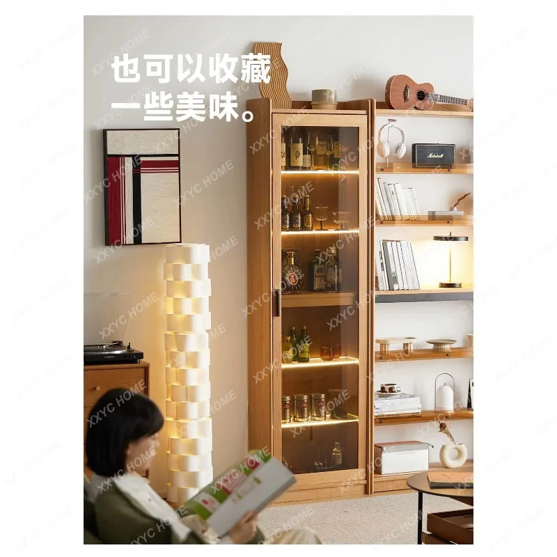 JYGGlass door cherry wood living room combination display cabinet floor storage dust-proof bookshelf
JYGGlass door cherry wood living room combination display cabinet floor storage dust-proof bookshelf