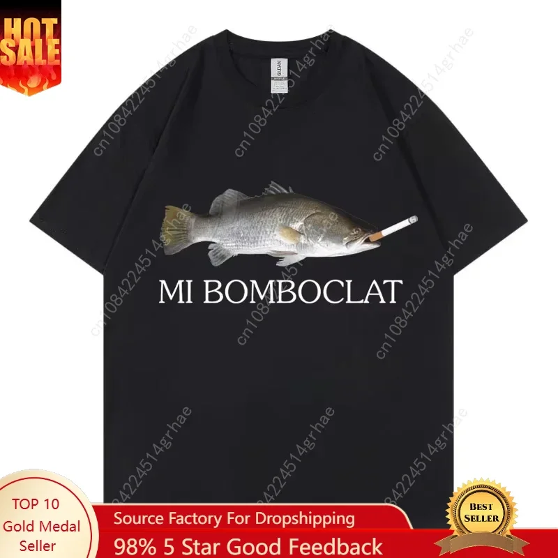 Funny Bomboclat Fish Meme T-shirt High Street Fashion Trend Y2k Short Sleeve T-shirts Men Women Harajuku Vintage Style T Shirts
Funny Bomboclat Fish Meme T-shirt High Street Fashion Trend Y2k Short Sleeve T-shirts Men Women Harajuku Vintage Style T Shirts