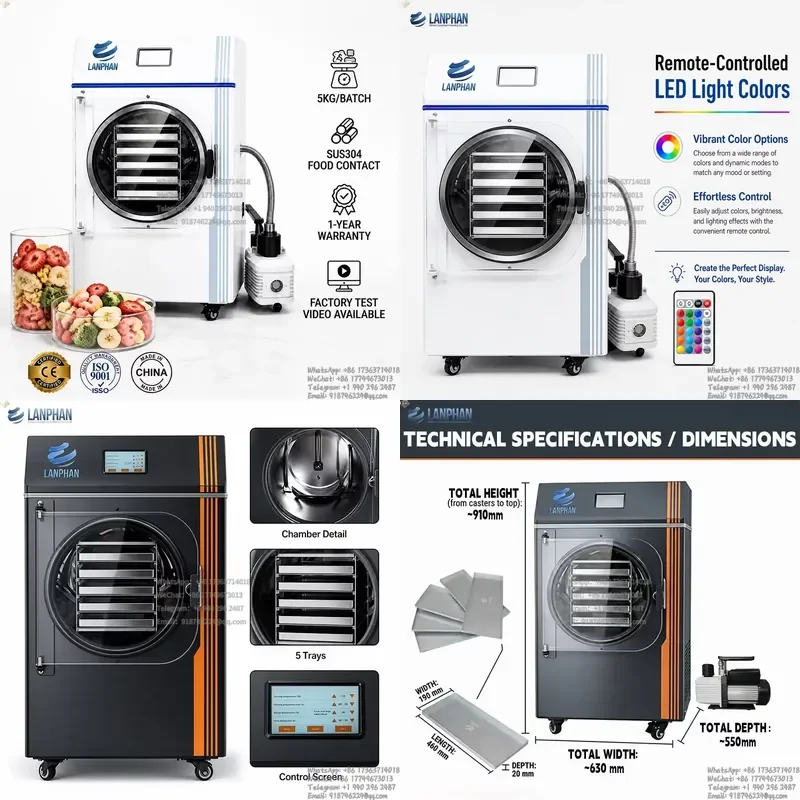 Home-Sized Fruit Food Dryer Vacuum Sublimation Dryer 4-6kg/Batch for Home Use
Home-Sized Fruit Food Dryer Vacuum Sublimation Dryer 4-6kg/Batch for Home Use