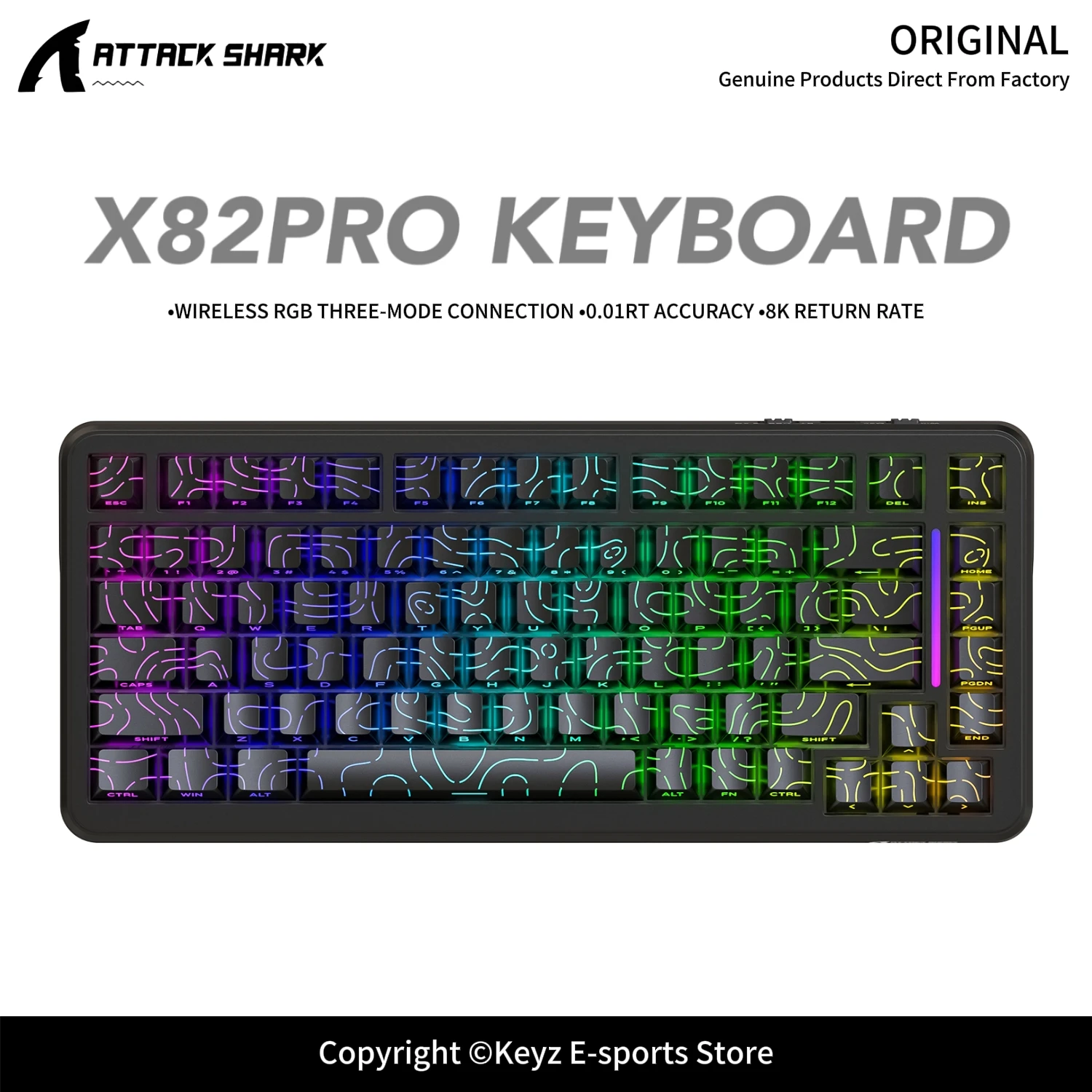 ATTACK SHARK X82Pro HE Magnetic Axis Keyboard-8000Hz Polling Rate 0.01mm Precision 0.1MS Low Latency RGB Web Driver for E-Sports
ATTACK SHARK X82Pro HE Magnetic Axis Keyboard-8000Hz Polling Rate 0.01mm Precision 0.1MS Low Latency RGB Web Driver for E-Sports