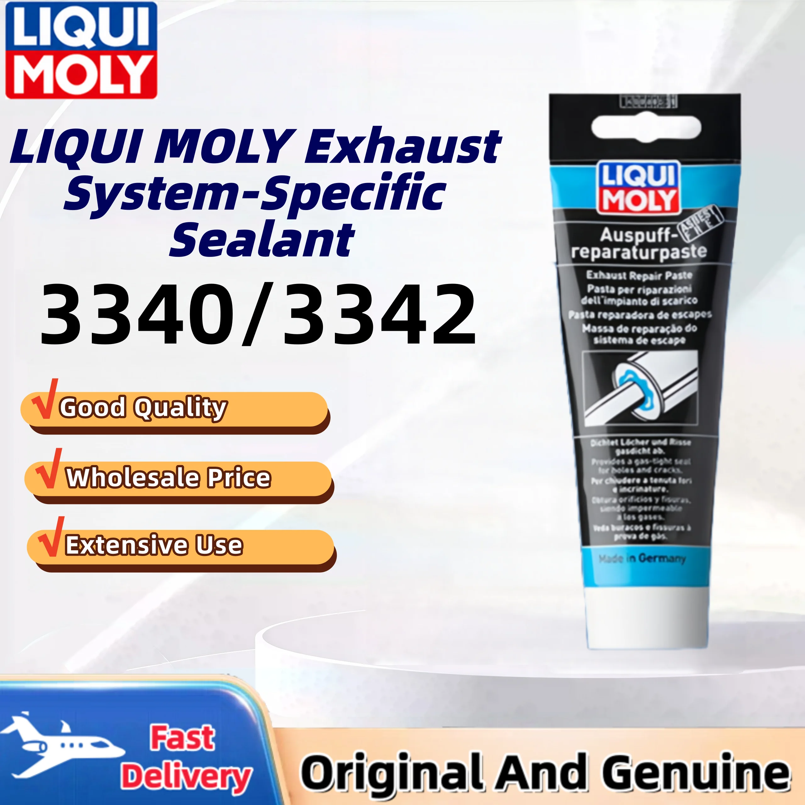 LIQUI MOLY 3340 3342 Exhaust Repair Paste Heat Resistant Sealing Sealer Mounting Paste for Automotive Use up to 700°
LIQUI MOLY 3340 3342 Exhaust Repair Paste Heat Resistant Sealing Sealer Mounting Paste for Automotive Use up to 700°