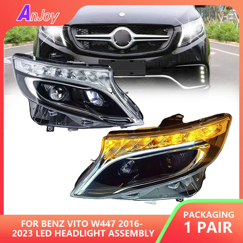 Автомобильные передние фонари для Benz Vito W447 2016-2023, светодиодные фары в сборе, V-класс, обновленные линзы проектора, автоаксессуары
Автомобильные передние фонари для Benz Vito W447 2016-2023, светодиодные фары в сборе, V-класс, обновленные линзы проектора, автоаксессуары