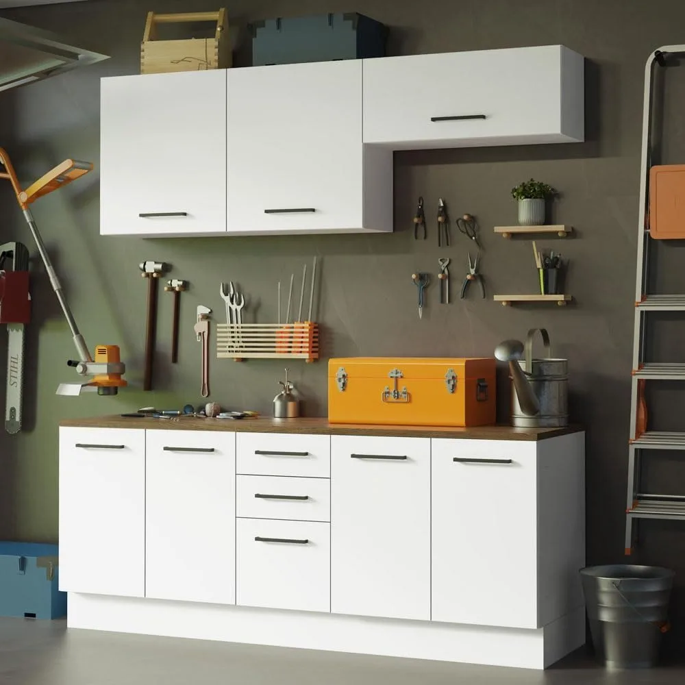 4-Piece Garage and Utility Room Storage Cabinet Set 78 Inch with 33 Inch Base Cabinet and 31 Inch Slim Wall Cabinet Modular
4-Piece Garage and Utility Room Storage Cabinet Set 78 Inch with 33 Inch Base Cabinet and 31 Inch Slim Wall Cabinet Modular