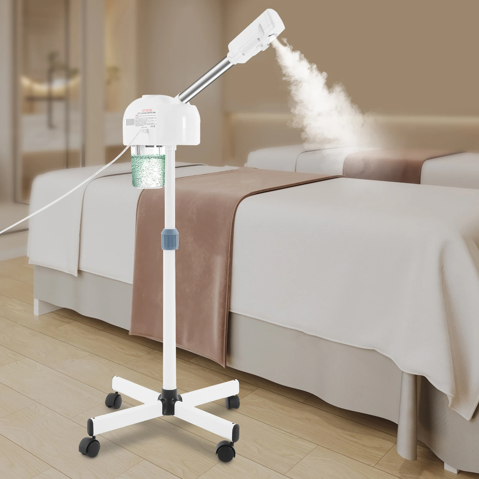Professional Ozone Facial Steamer on Wheels, Adjustable Height, 360° Rotatable Nozzle, for Home and Salon
Professional Ozone Facial Steamer on Wheels, Adjustable Height, 360° Rotatable Nozzle, for Home and Salon