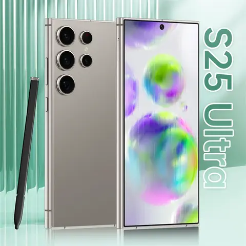 Nouveau S25 Ultra chaud 2025 Original 7.3 pouces Intelligent 5G double carte double veille Android 14 système Version mondiale 7800mAh batterie