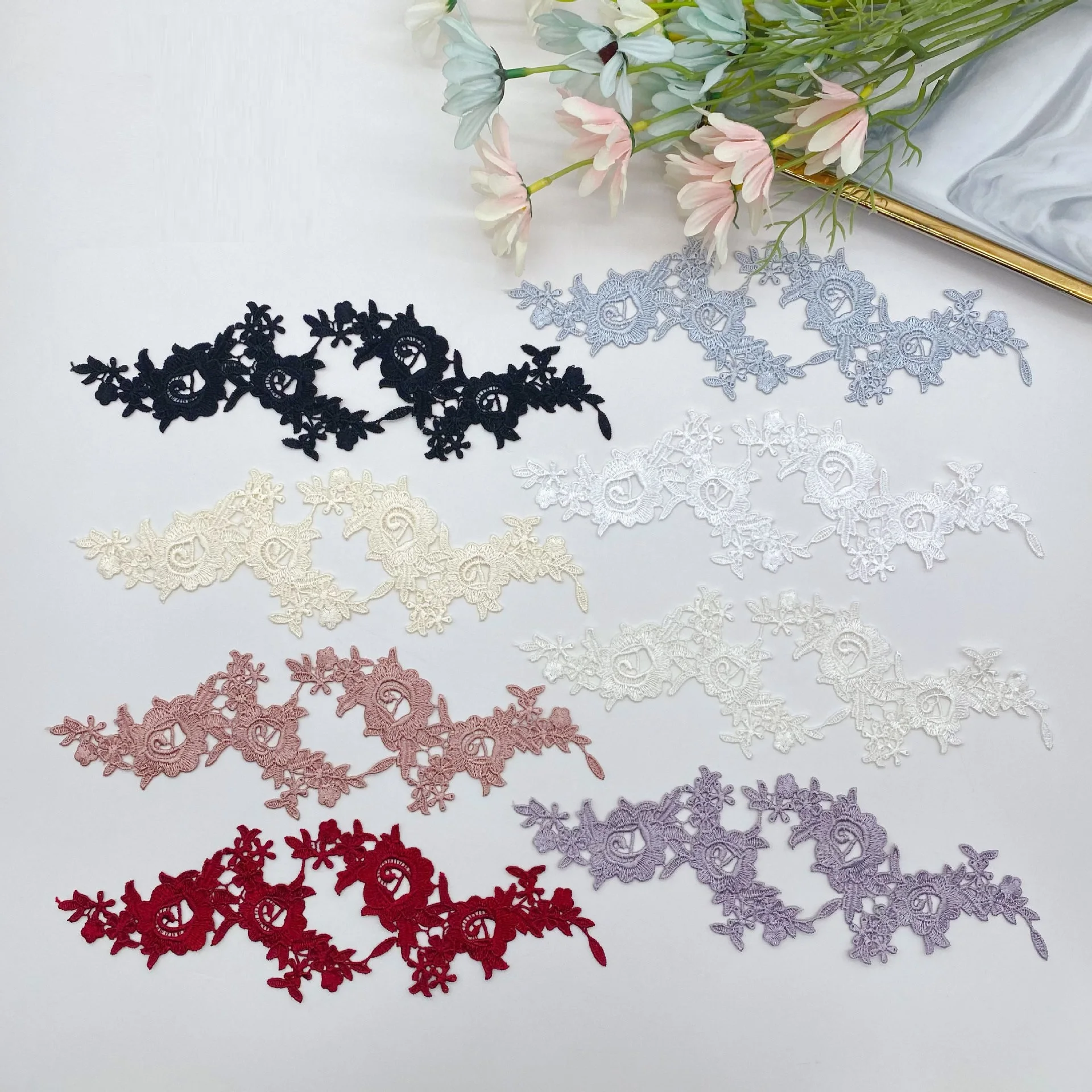 2Pair Multi-colour pairs of flowers home pajamas computer embroidery polyester silk flower pieces water-soluble lace clothing
2Pair Multi-colour pairs of flowers home pajamas computer embroidery polyester silk flower pieces water-soluble lace clothing