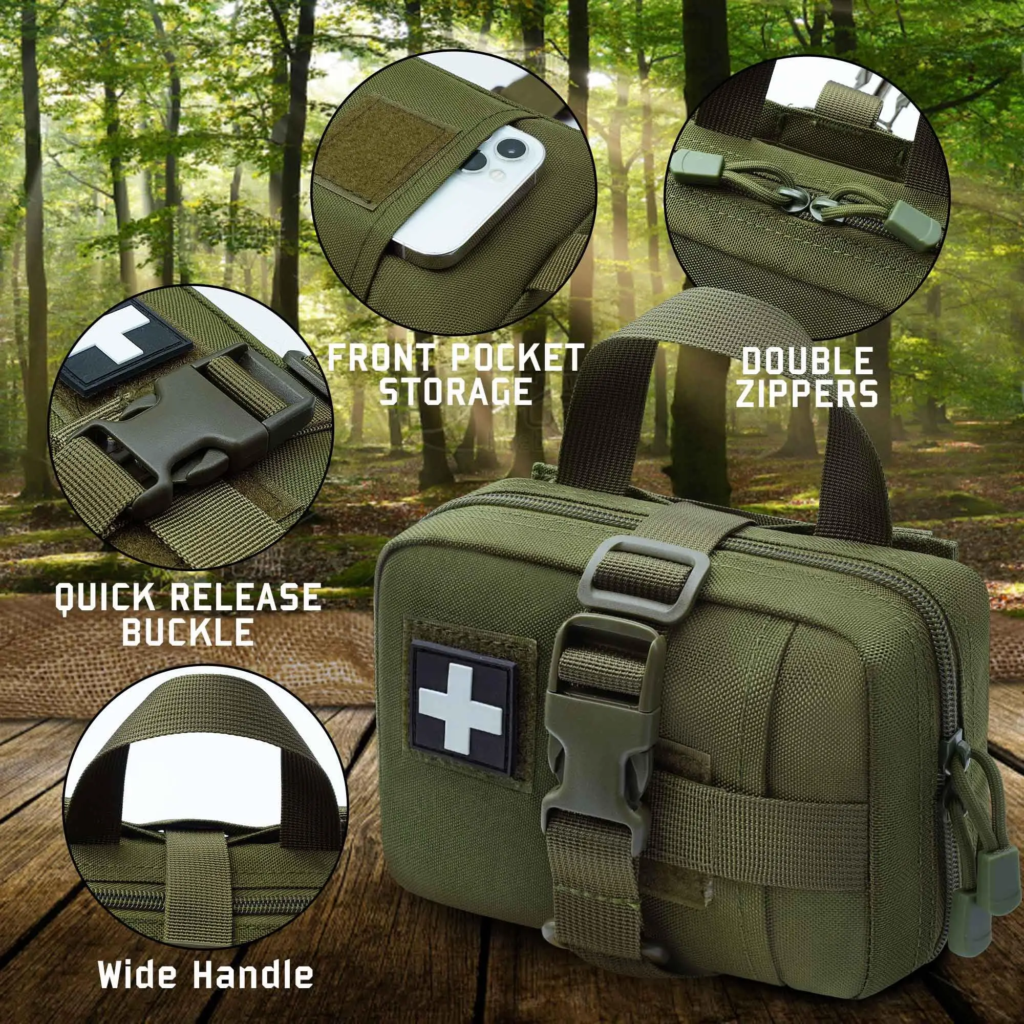 Upgrade Molle Rip Away Ifak Pouch Tactical Small Belt First Aid Pouch Medical Utility EMT Pouch for Travel Camping Hunting
Upgrade Molle Rip Away Ifak Pouch Tactical Small Belt First Aid Pouch Medical Utility EMT Pouch for Travel Camping Hunting